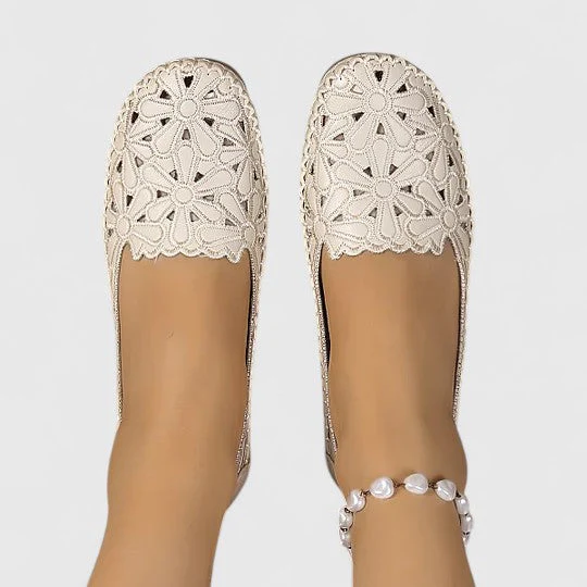 Lydia | Women's Perforated Slip On Flats - Image 8