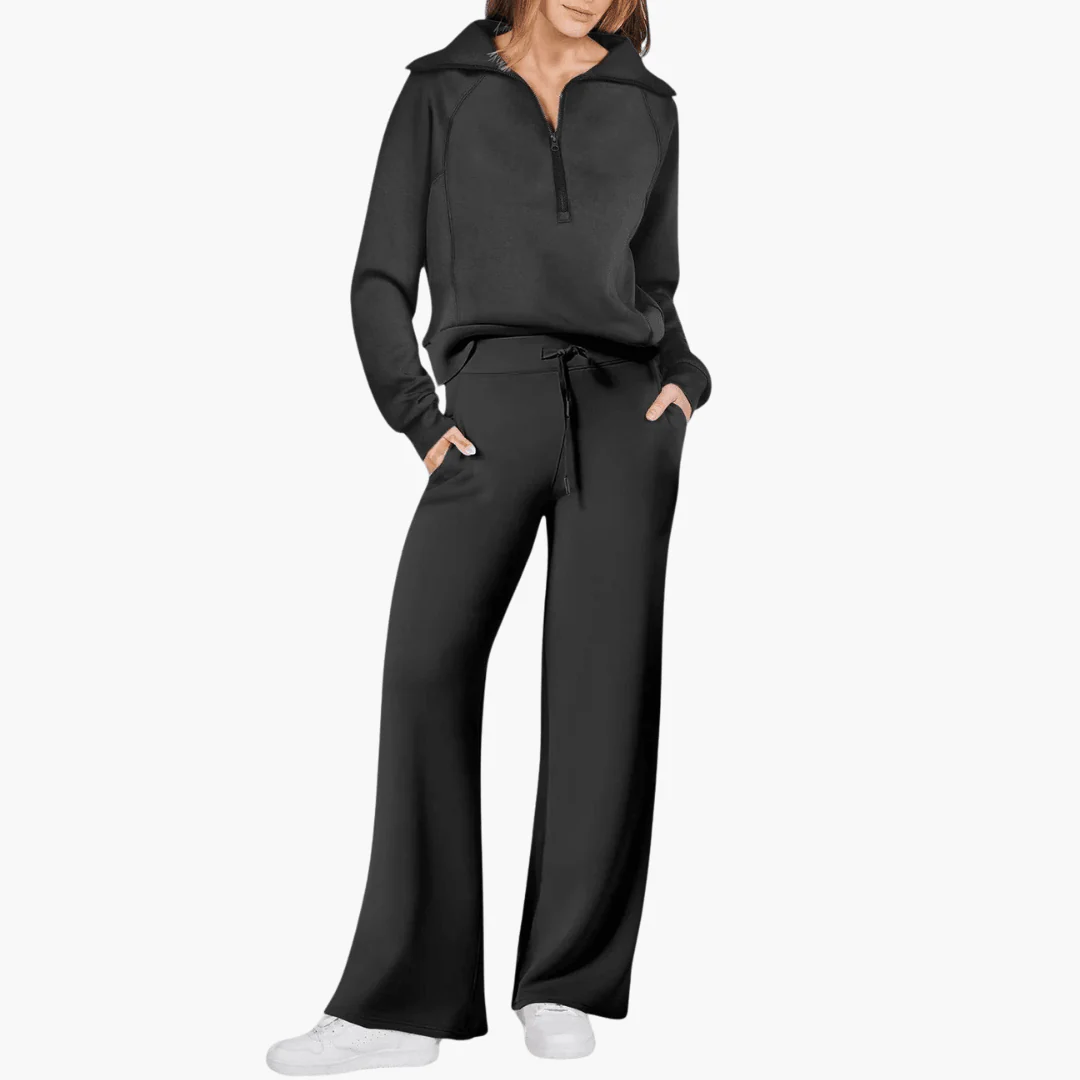 Magnolia | Women's Zip Up Hoodie Wide Leg Lounge Set - Image 4
