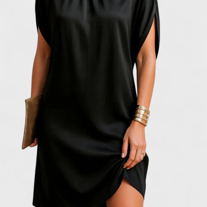 Mara | Women's Mock Neck Mini Dress Split Sleeve Going Out Dress - Image 3