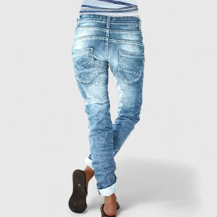 Marcella | Women's Distressed Wide Leg Jeans - Image 2