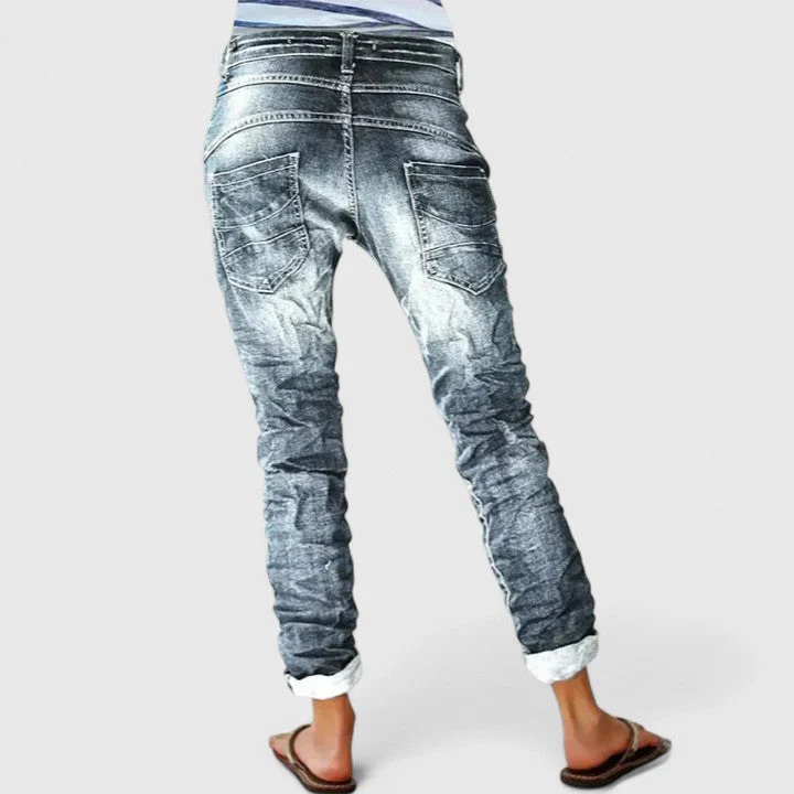 Marcella | Women's Distressed Wide Leg Jeans - Image 3