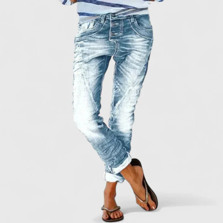 Marcella | Women's Distressed Wide Leg Jeans - Image 4