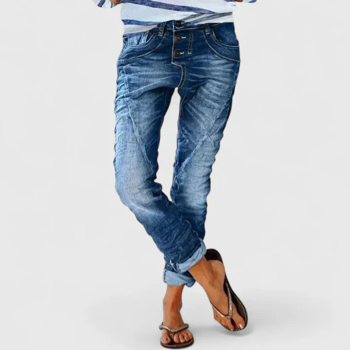 Marcella | Women's Distressed Wide Leg Jeans - Image 5
