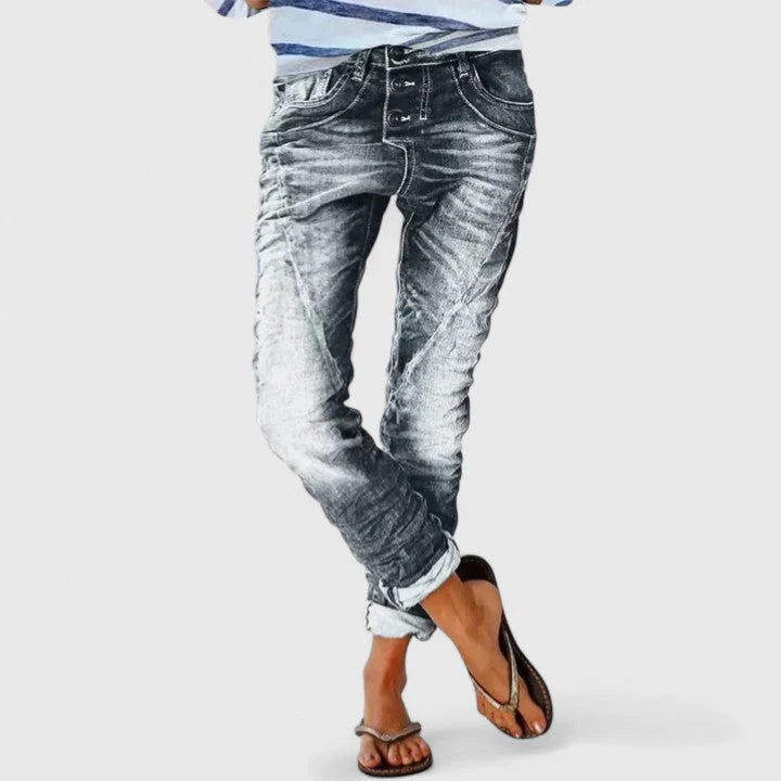 Marcella | Women's Distressed Wide Leg Jeans - Image 6