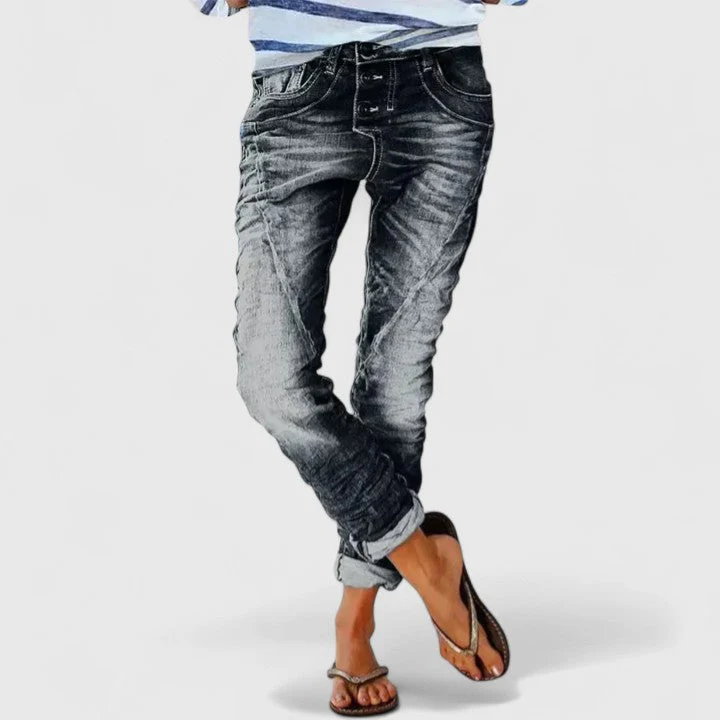 Marcella | Women's Distressed Wide Leg Jeans - Image 7