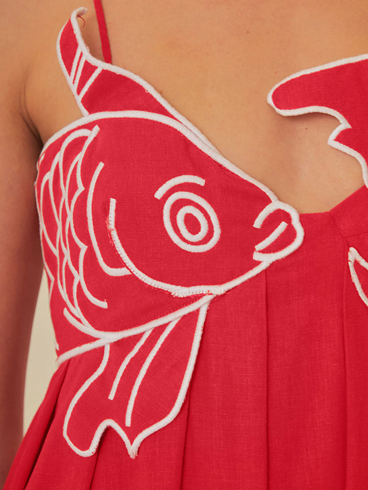 Marisol | Women's Embroidered Spaghetti Strap Maxi Shift Dress - Image 6