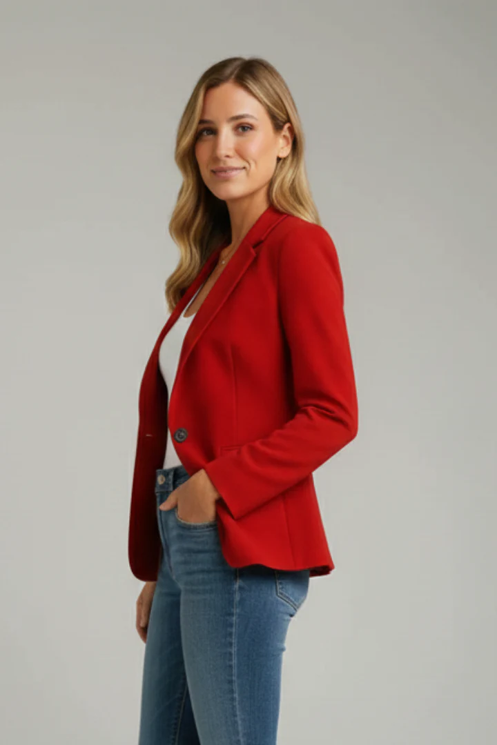 Marisol | Women's Notched Lapel Long Sleeve Blazer - Image 3