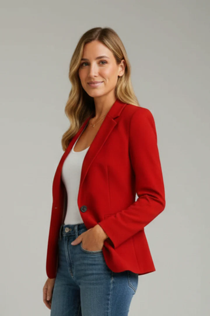 Marisol | Women's Notched Lapel Long Sleeve Blazer - Image 4