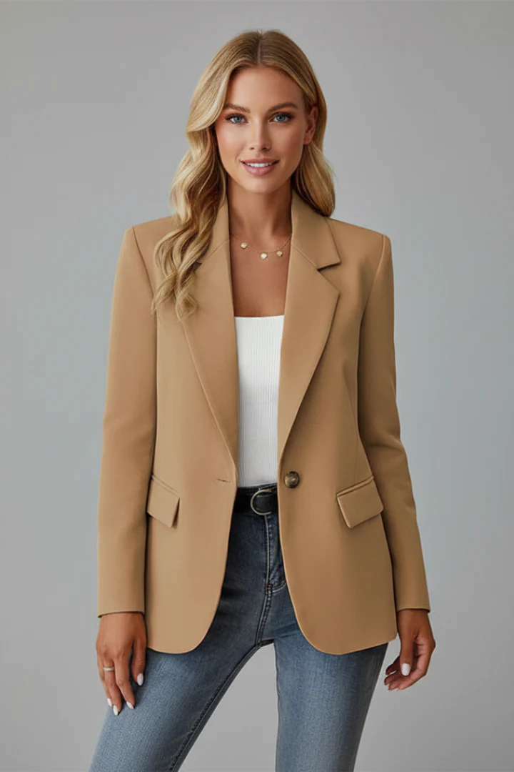 Marisol | Women's Notched Lapel Long Sleeve Blazer - Image 7