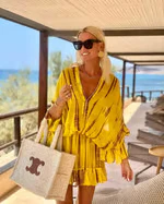 Marlowe | Women's High Waist V Neck Tummy Control Mini Dress Casual - Image 5