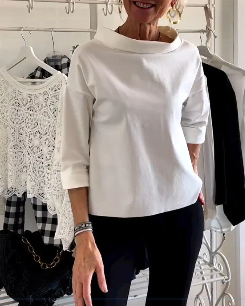 Maya | Women's Bateau Neck 3/4 Sleeve Casual Top - Image 5