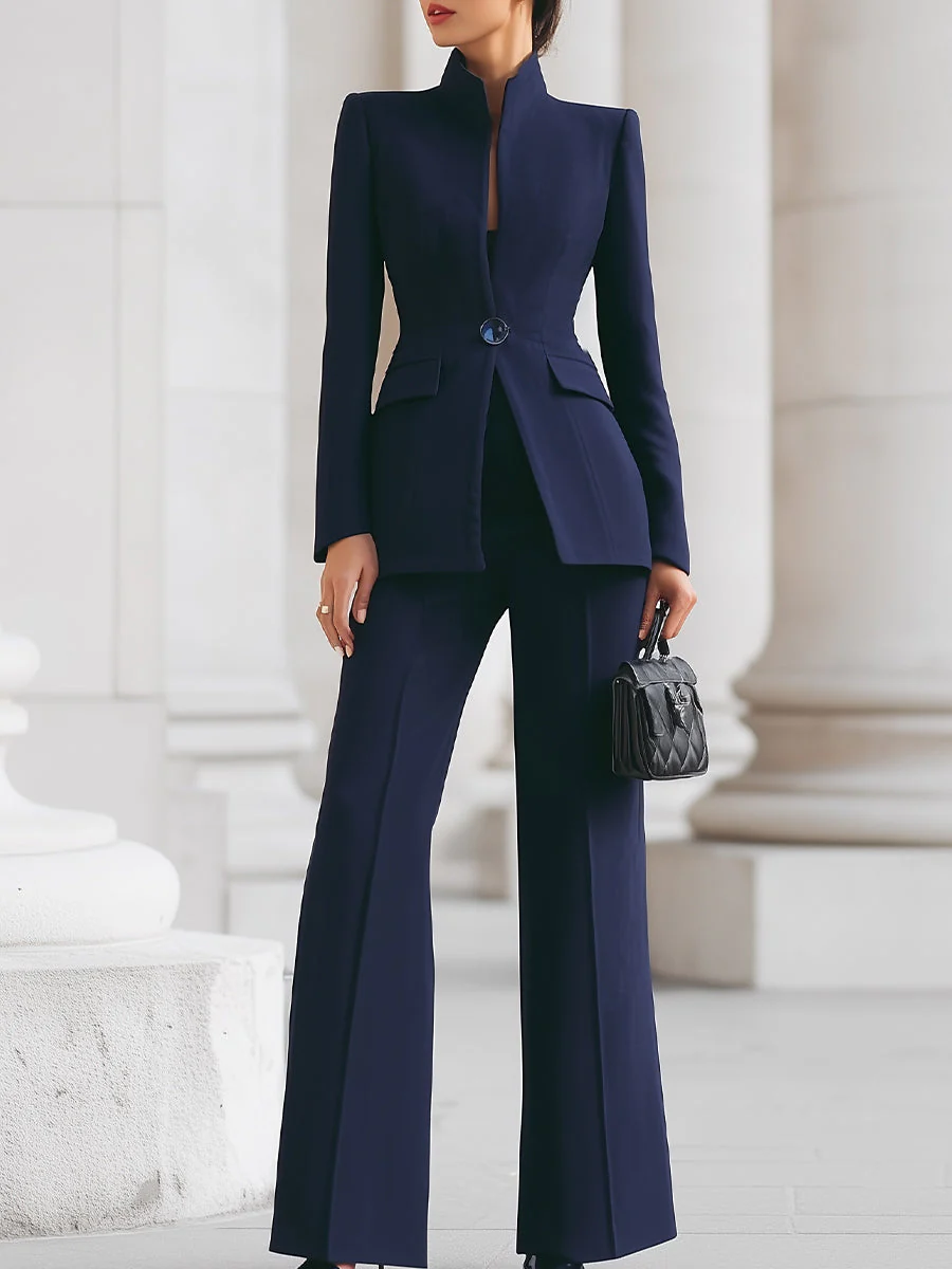 Mirabella | Women's Navy Blazer Pants Set