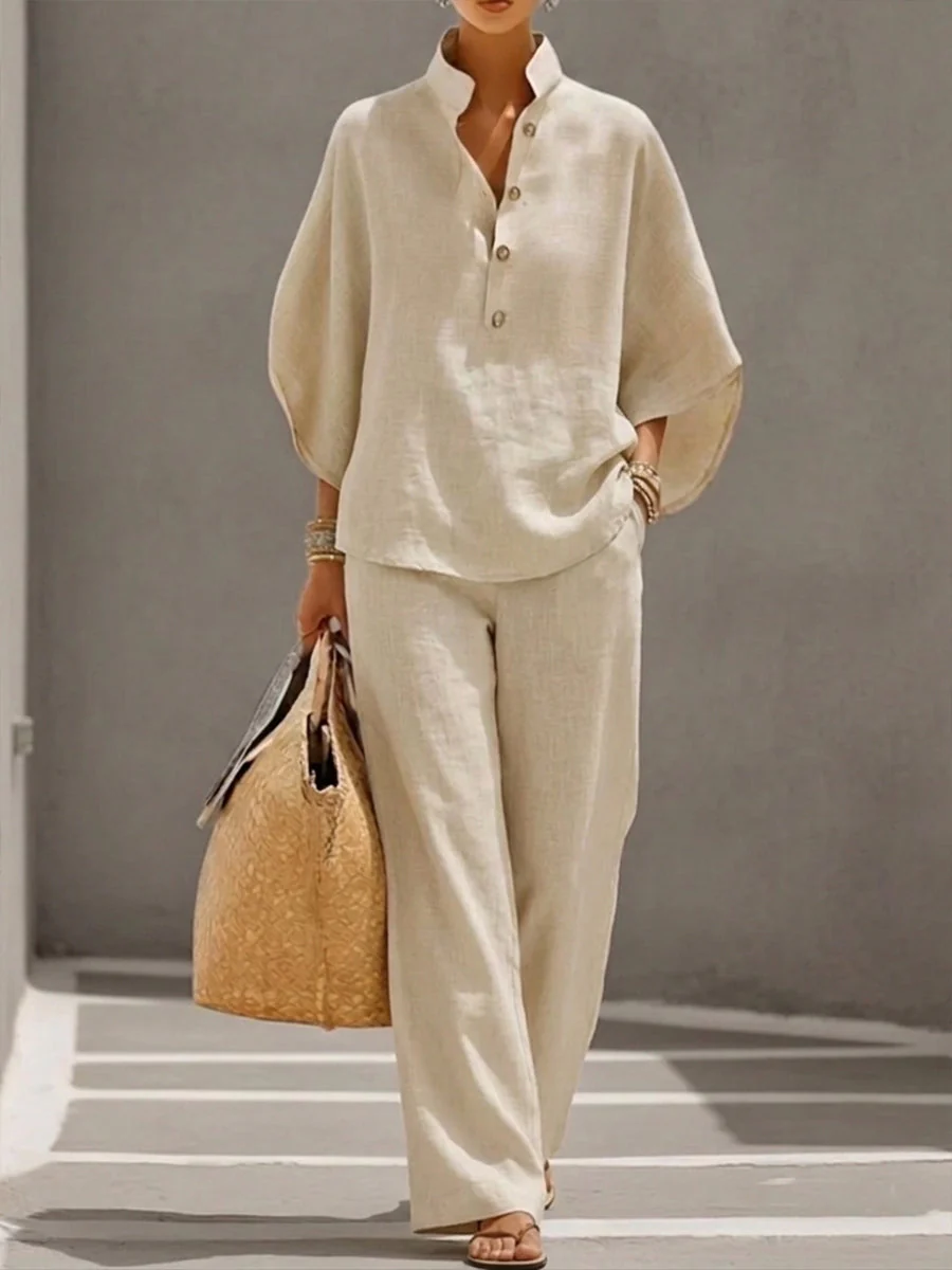 Nadia | Women's 2 Piece Set Batwing Top Wide Leg Pants