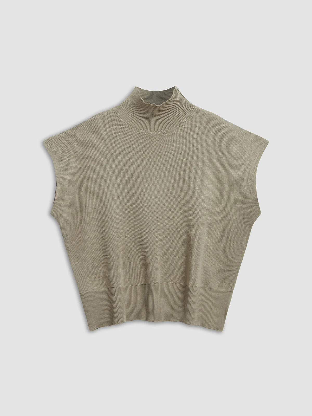 Noira | Women's Mock Neck Sleeveless Top Padded Shoulder Vest - Image 15