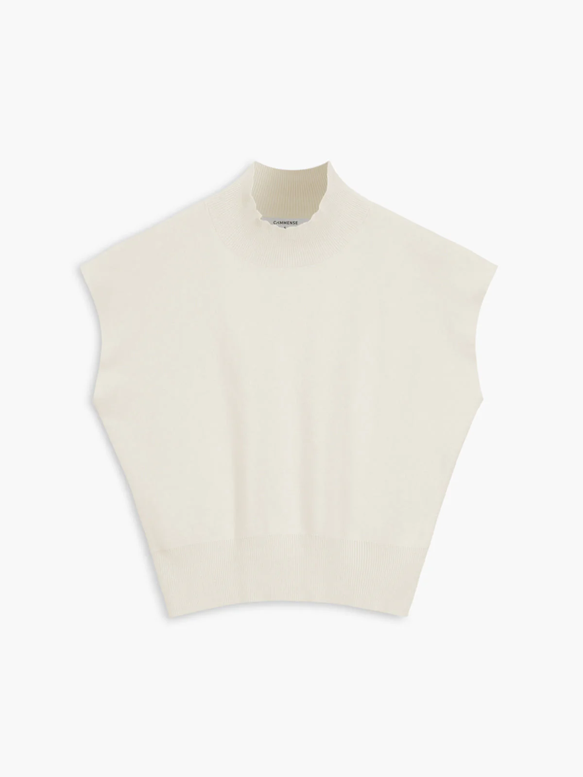 Noira | Women's Mock Neck Sleeveless Top Padded Shoulder Vest - Image 4