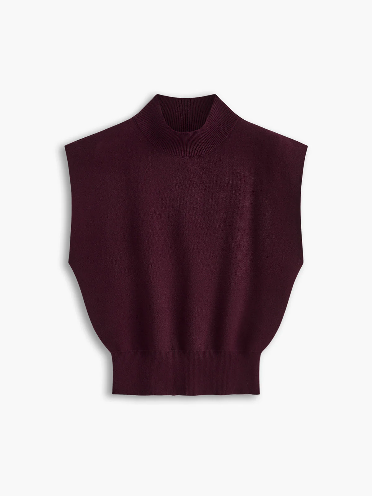 Noira | Women's Mock Neck Sleeveless Top Padded Shoulder Vest - Image 6