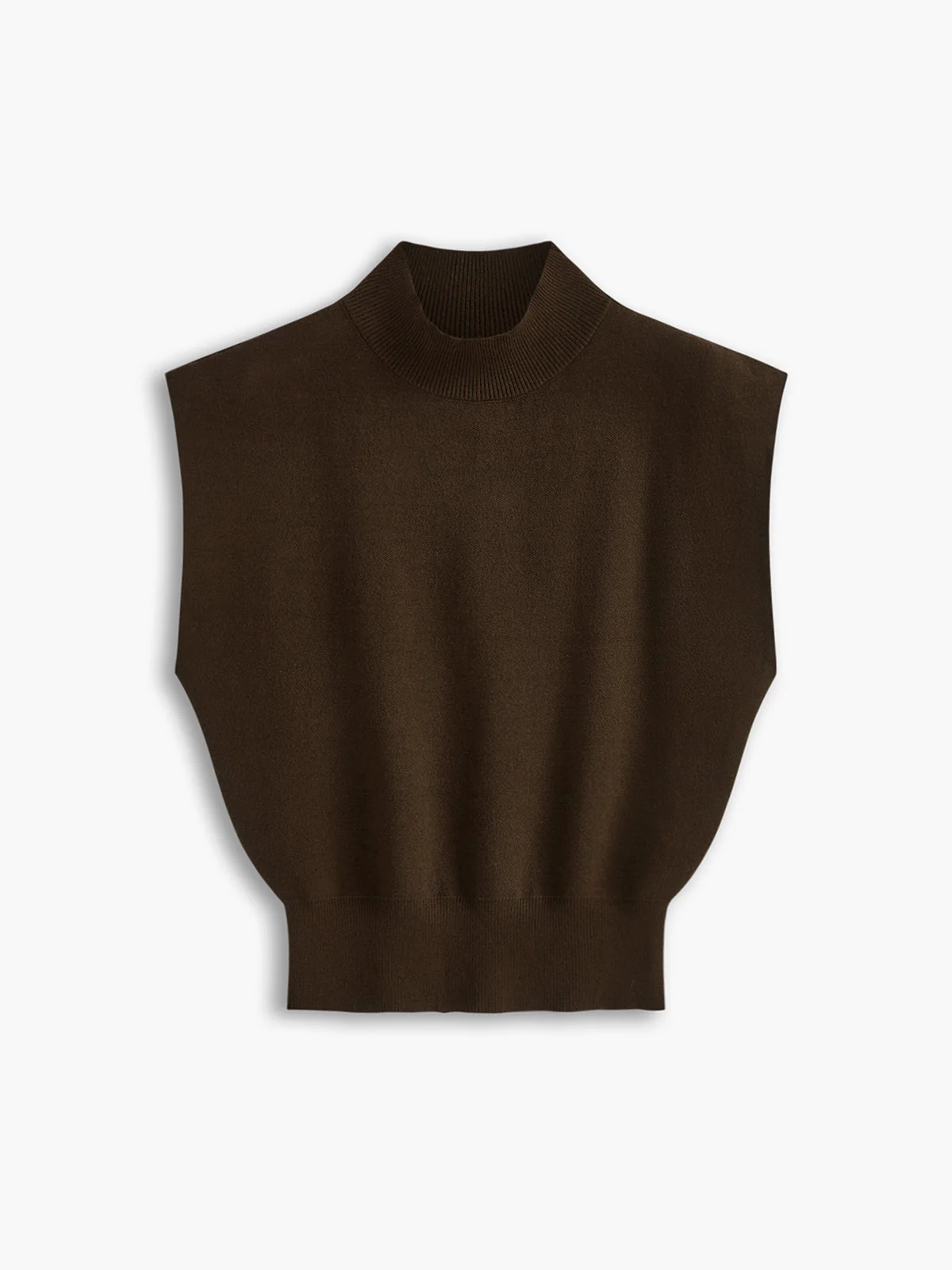 Noira | Women's Mock Neck Sleeveless Top Padded Shoulder Vest - Image 7