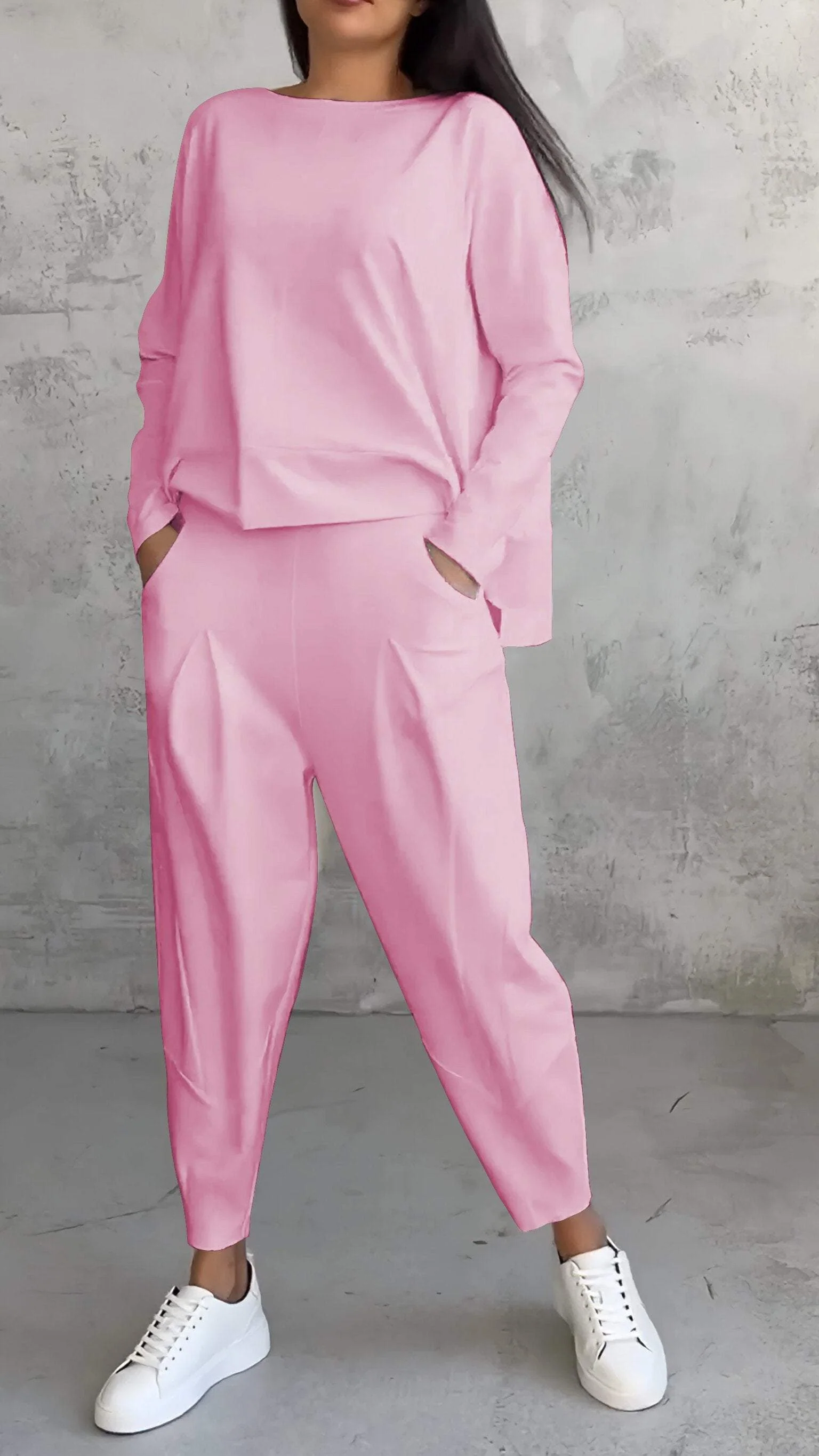 Nora | Women's 2 Piece Lounge Set Long Sleeve Top and Pants - Image 2