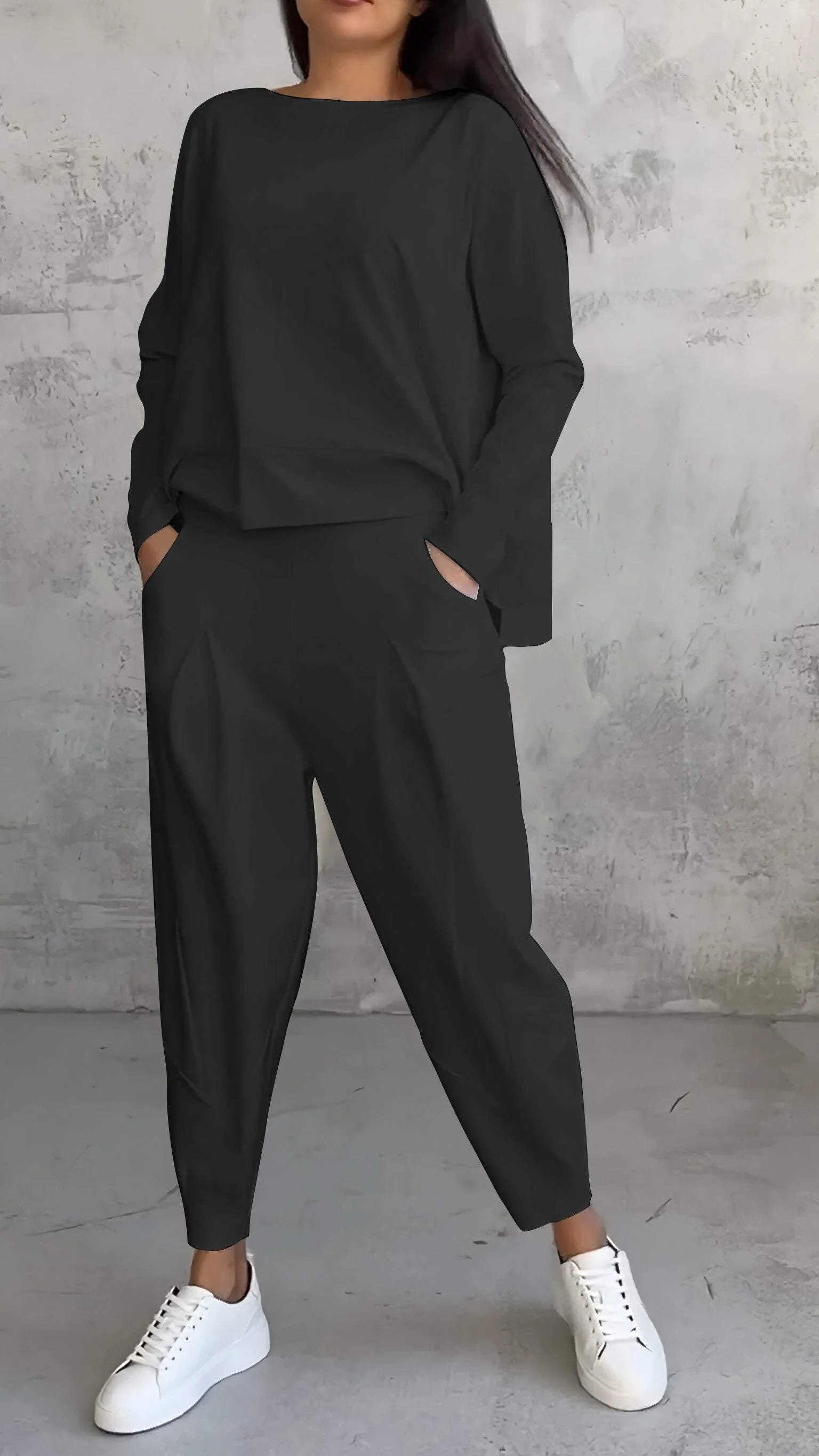 Nora | Women's 2 Piece Lounge Set Long Sleeve Top and Pants - Image 3