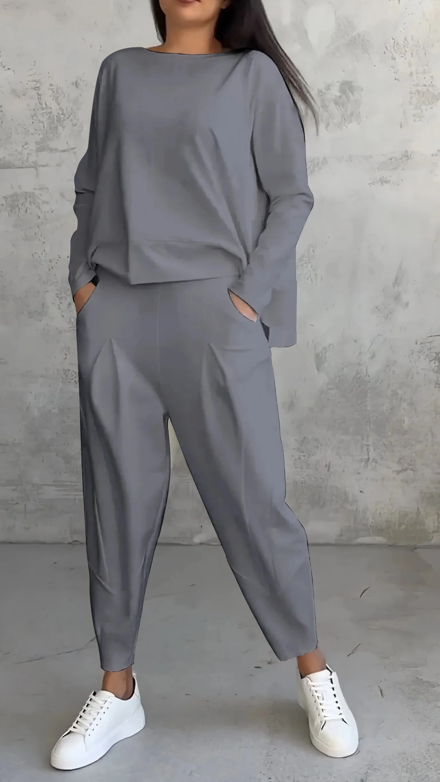 Nora | Women's 2 Piece Lounge Set Long Sleeve Top and Pants - Image 9