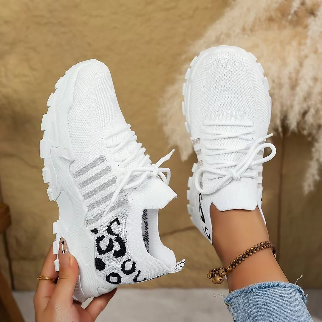 Nova | Women's Chunky Sole Mesh Lace-Up Walking Sneakers - Image 10