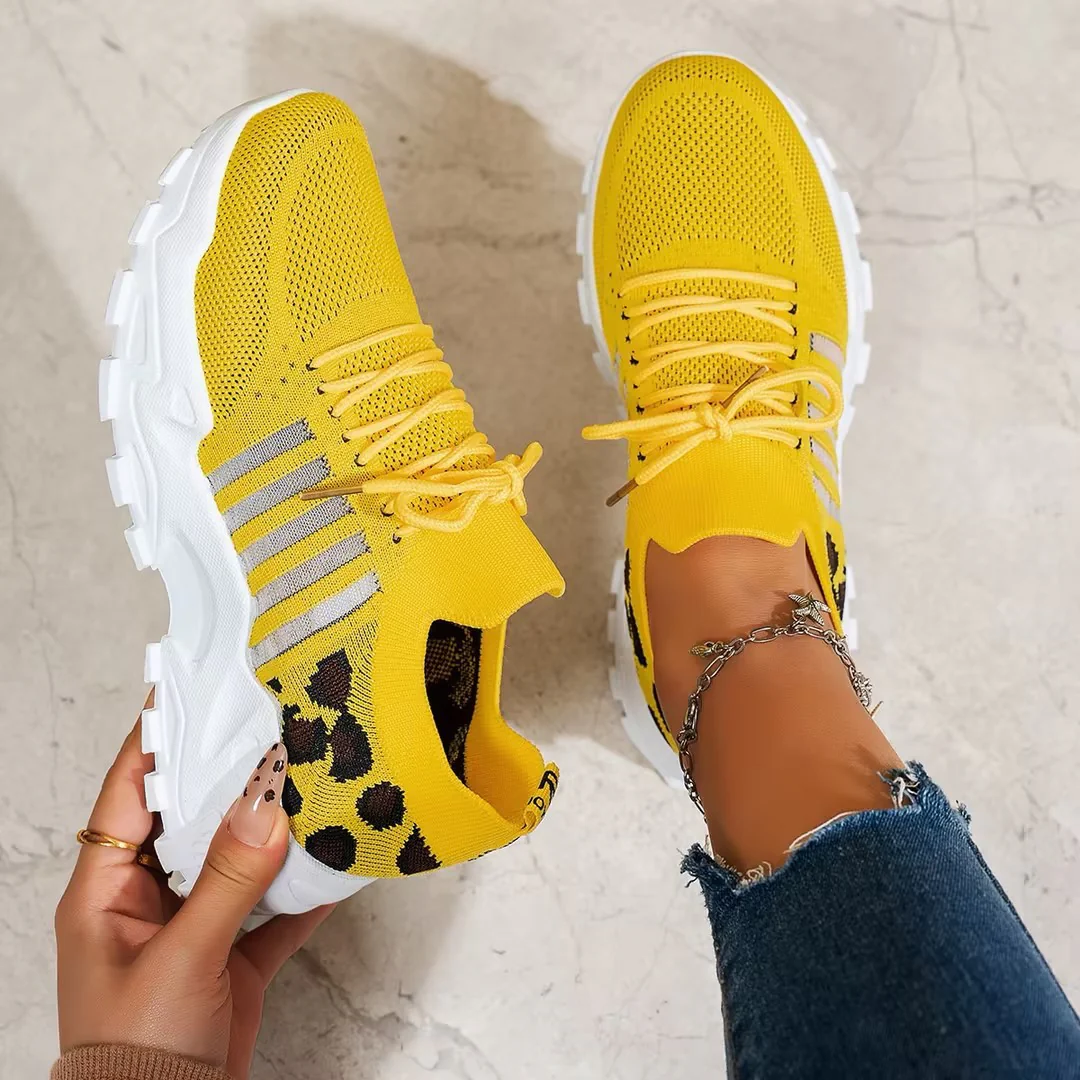 Nova | Women's Chunky Sole Mesh Lace-Up Walking Sneakers - Image 7