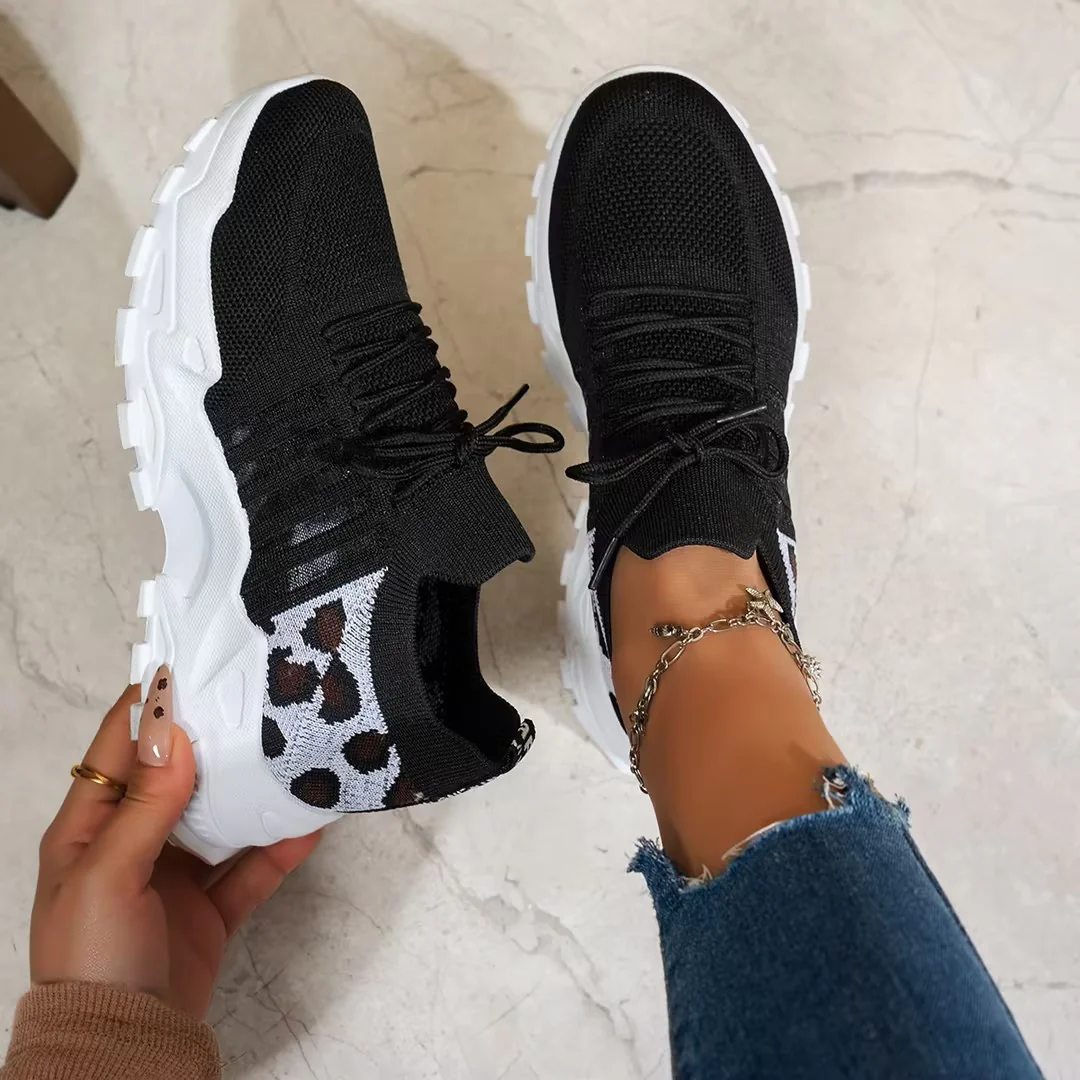 Nova | Women's Chunky Sole Mesh Lace-Up Walking Sneakers - Image 8