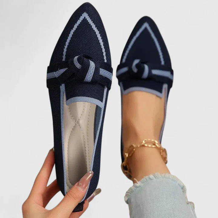 Nova | Women's Pointed Toe Slip-On Flat Loafers with Knot Detail - Image 5