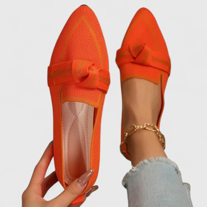 Nova | Women's Pointed Toe Slip-On Flat Loafers with Knot Detail - Image 6