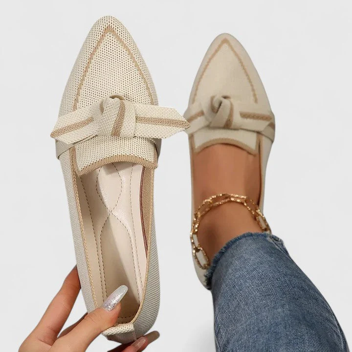 Nova | Women's Pointed Toe Slip-On Flat Loafers with Knot Detail - Image 7