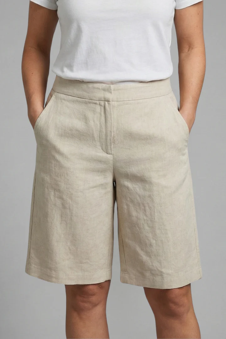 Octavia | Women's High Waisted Knee Length Shorts - Image 3