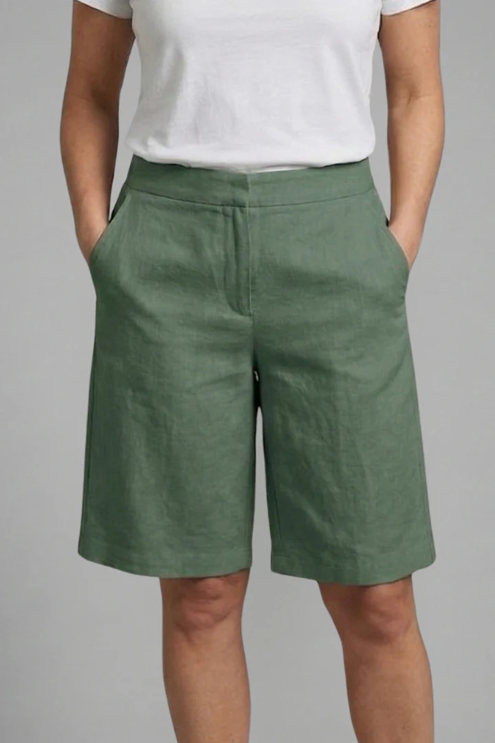 Octavia | Women's High Waisted Knee Length Shorts - Image 8