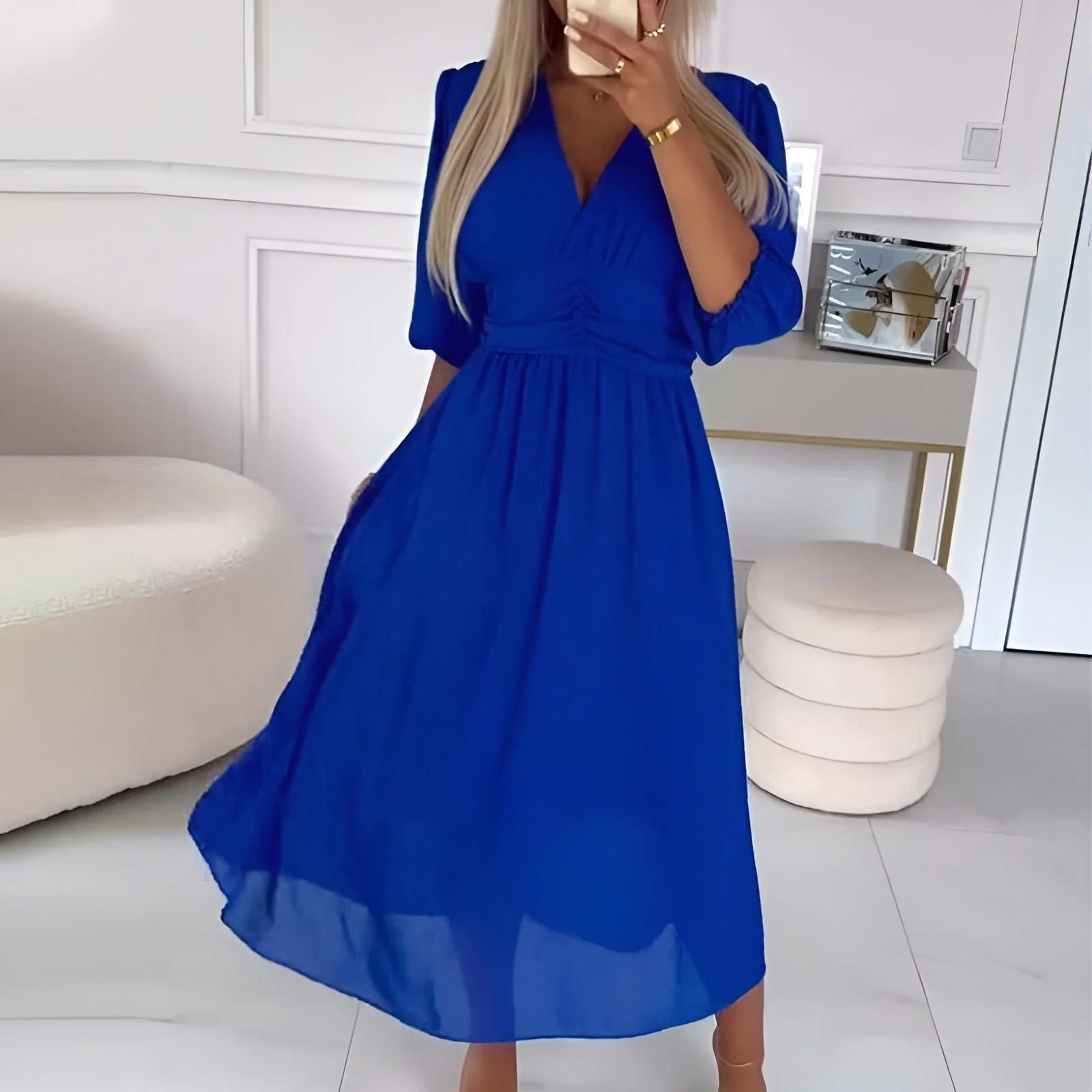 Odette | Women's Wrap Tummy Control Flowy Draped Dress Evening - Image 2