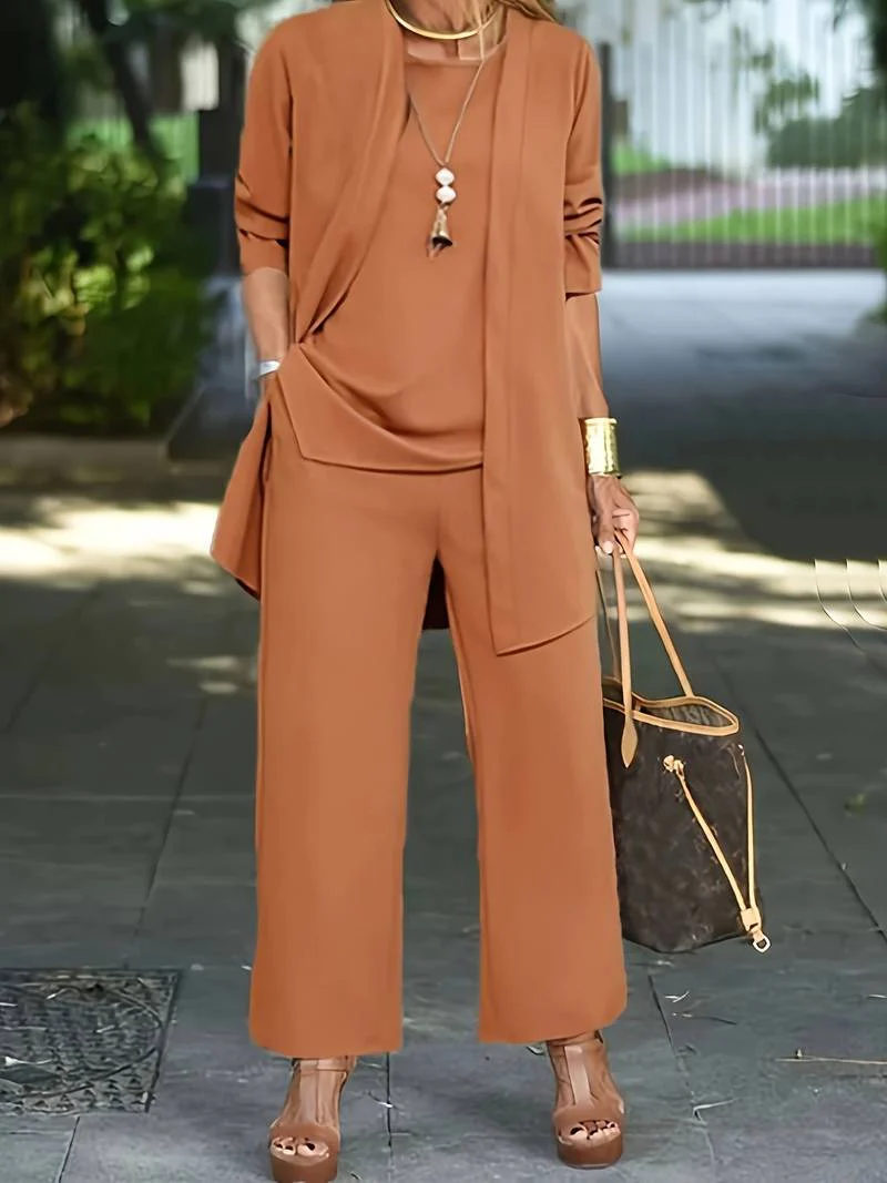 Ophira | Women's Round Neck Long Sleeve 3 Piece Set - Image 2