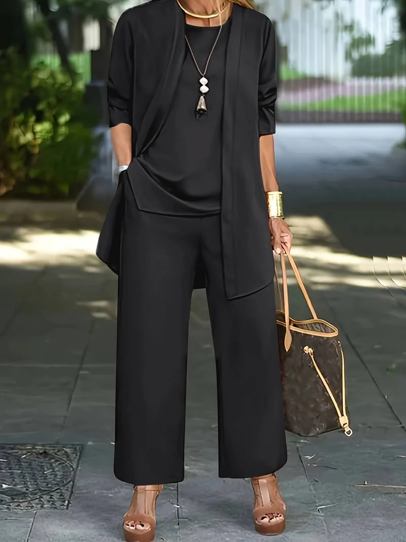Ophira | Women's Round Neck Long Sleeve 3 Piece Set - Image 3