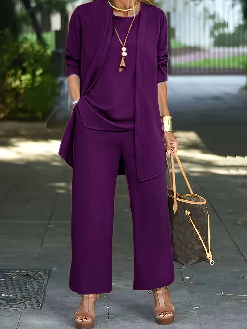 Ophira | Women's Round Neck Long Sleeve 3 Piece Set - Image 7