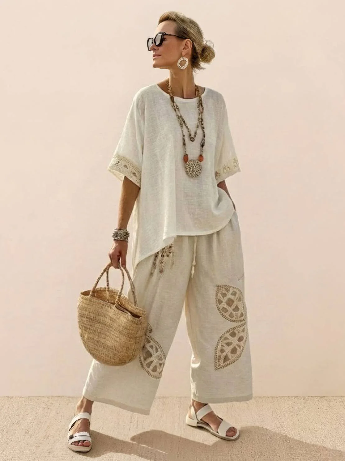 Paloma | Women's Casual Striped Wide-Leg Pants and Tee Two-Piece Set - Image 10