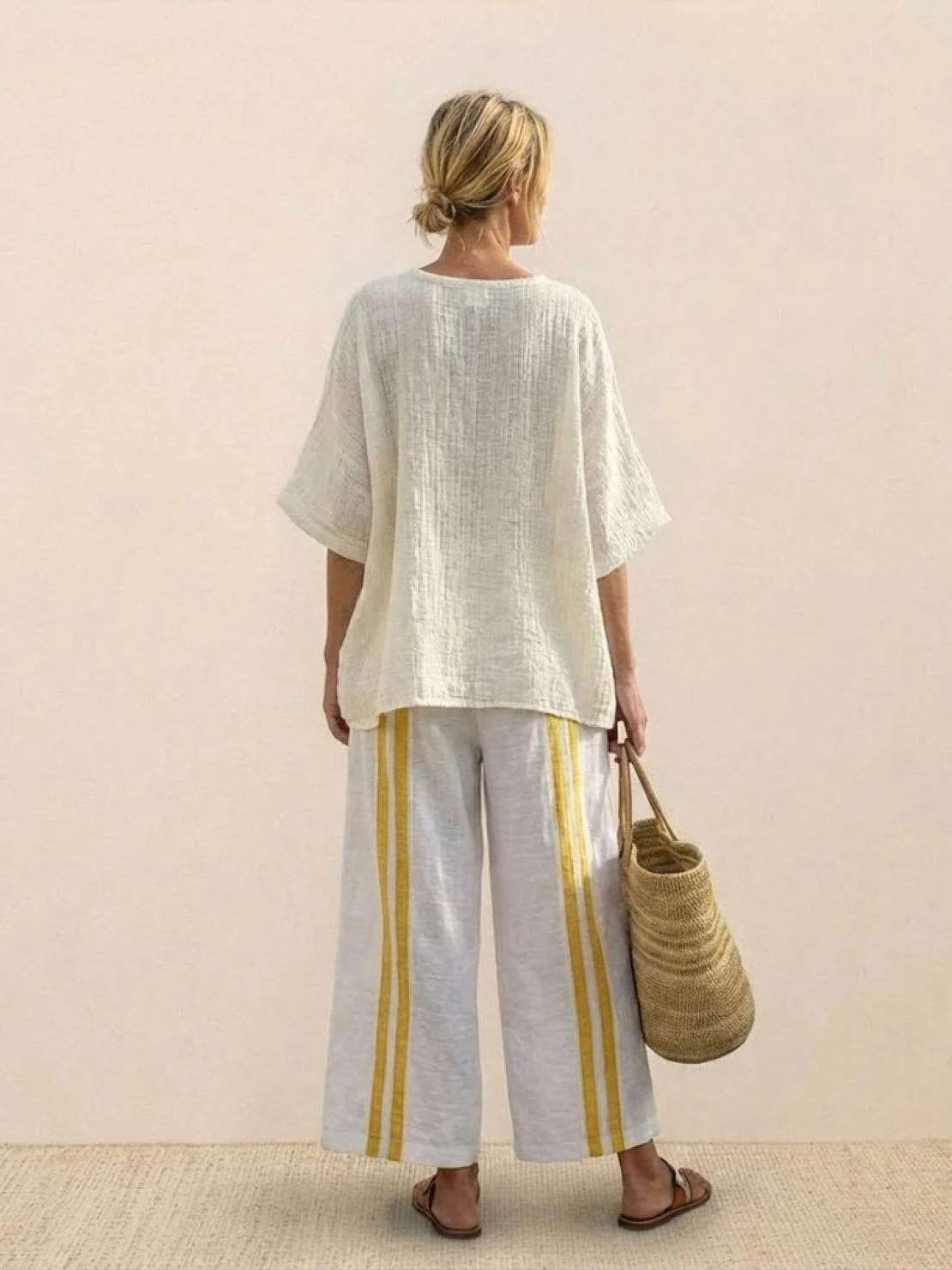 Paloma | Women's Casual Striped Wide-Leg Pants and Tee Two-Piece Set - Image 102