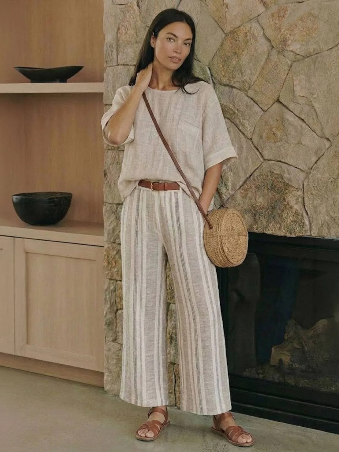 Paloma | Women's Casual Striped Wide-Leg Pants and Tee Two-Piece Set - Image 16