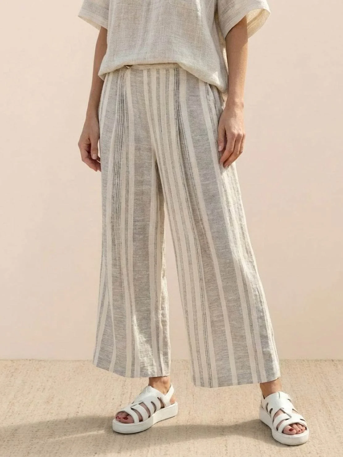 Paloma | Women's Casual Striped Wide-Leg Pants and Tee Two-Piece Set - Image 19