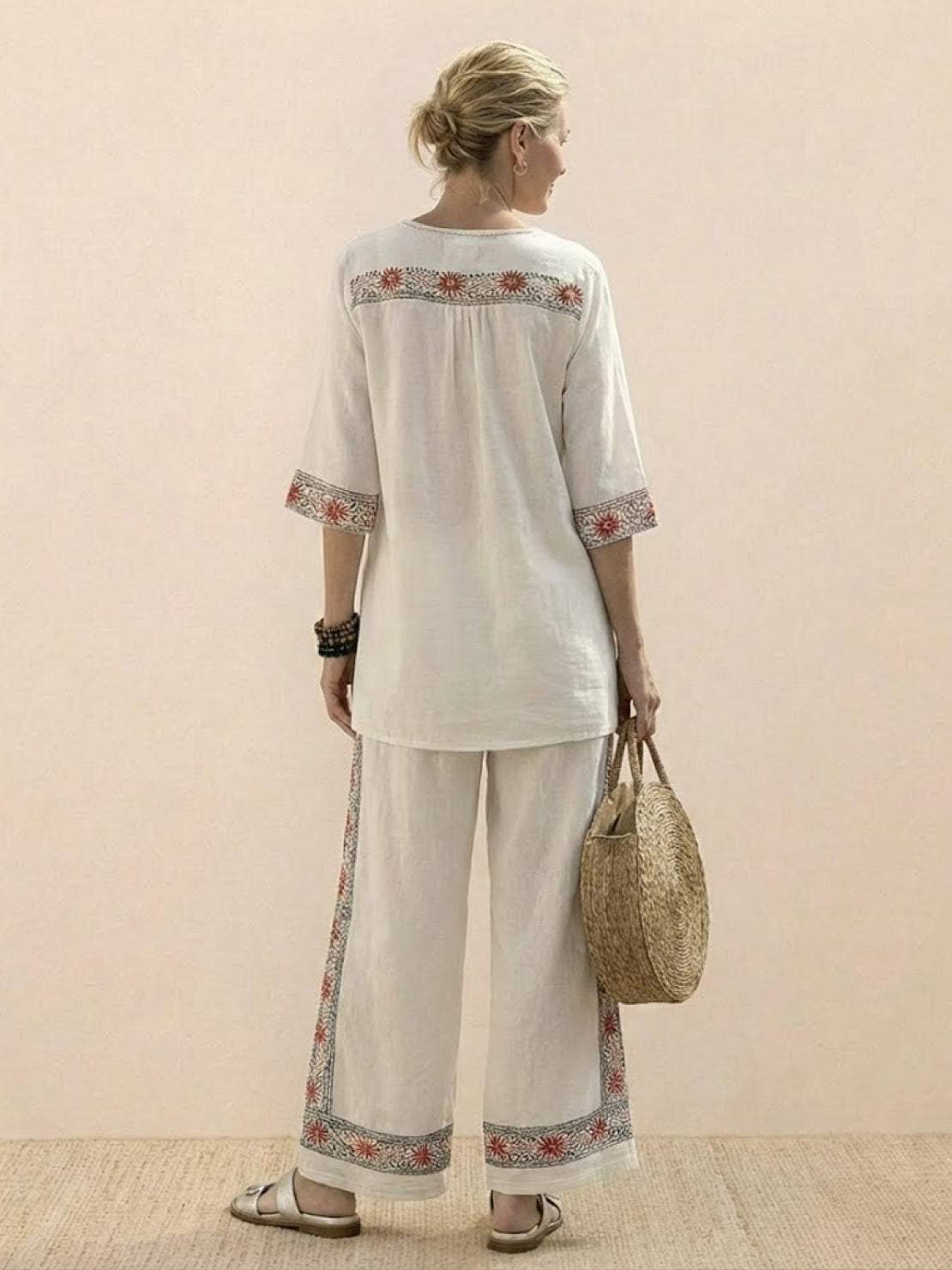 Paloma | Women's Casual Striped Wide-Leg Pants and Tee Two-Piece Set - Image 25