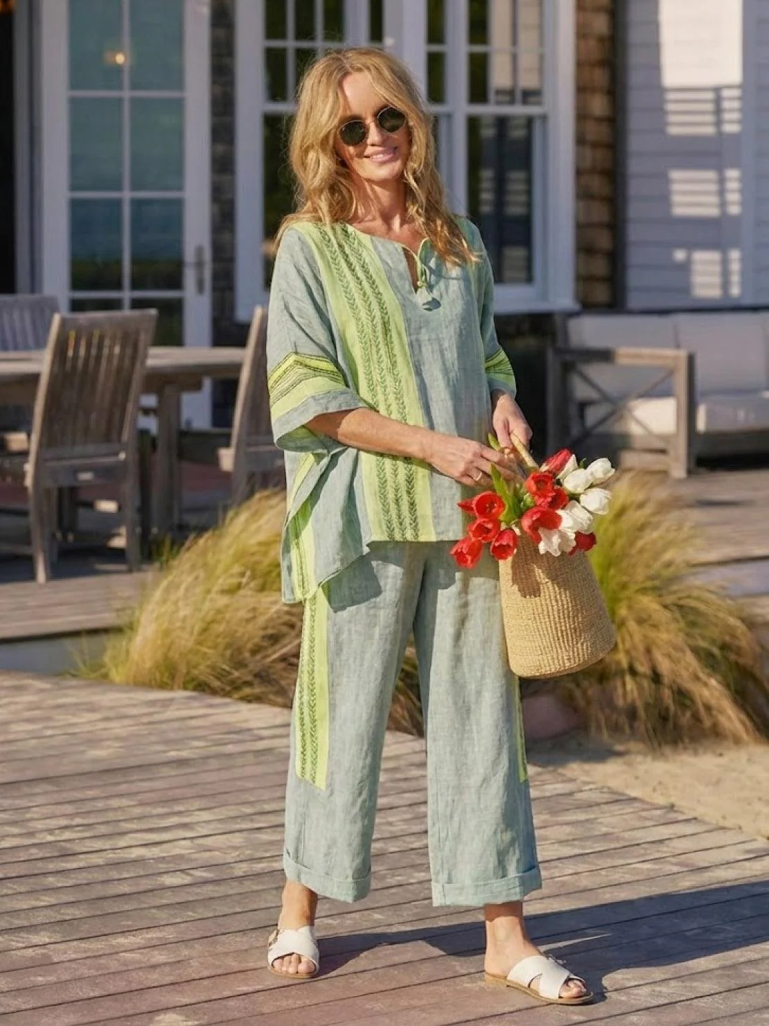 Paloma | Women's Casual Striped Wide-Leg Pants and Tee Two-Piece Set - Image 31