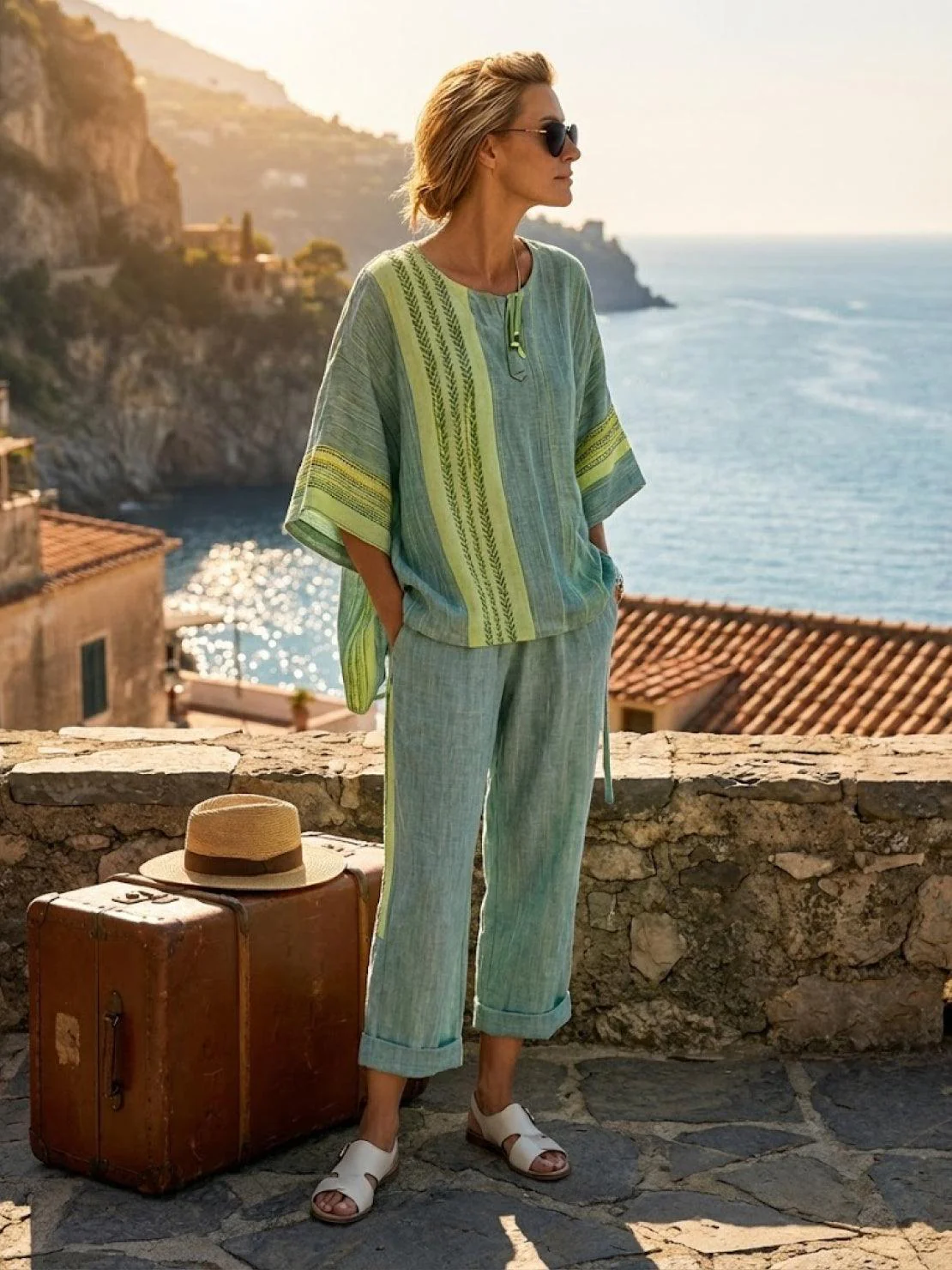Paloma | Women's Casual Striped Wide-Leg Pants and Tee Two-Piece Set - Image 32