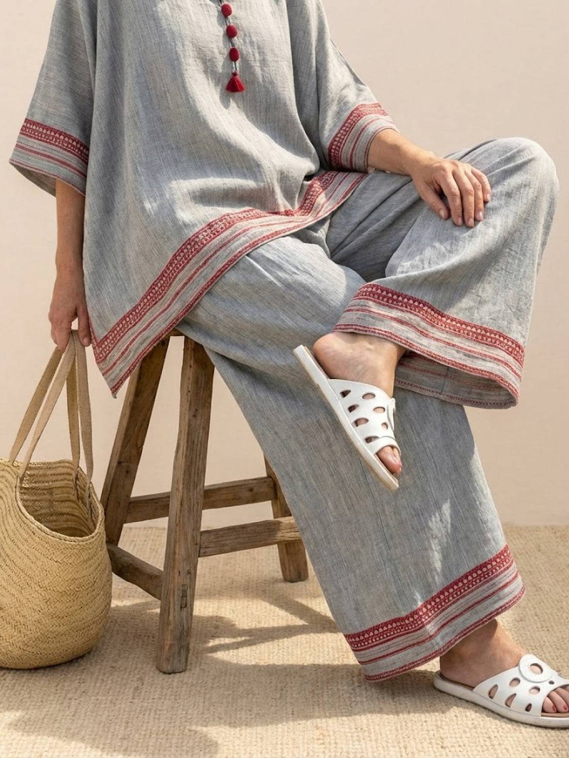 Paloma | Women's Casual Striped Wide-Leg Pants and Tee Two-Piece Set - Image 44
