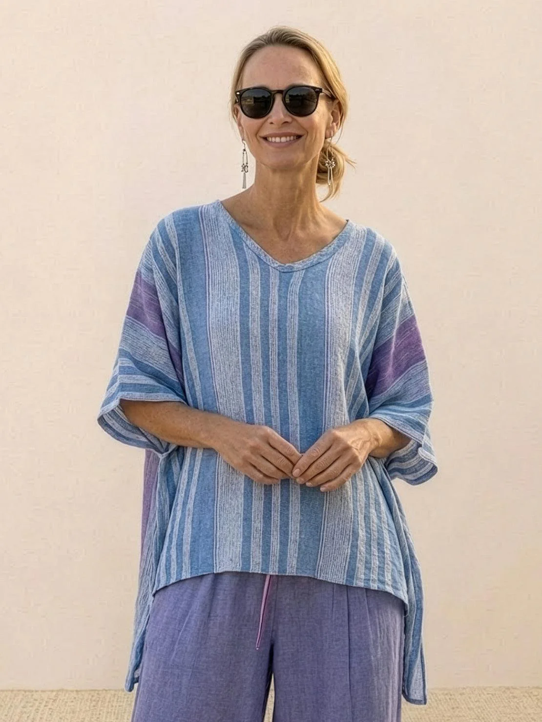 Paloma | Women's Casual Striped Wide-Leg Pants and Tee Two-Piece Set - Image 53