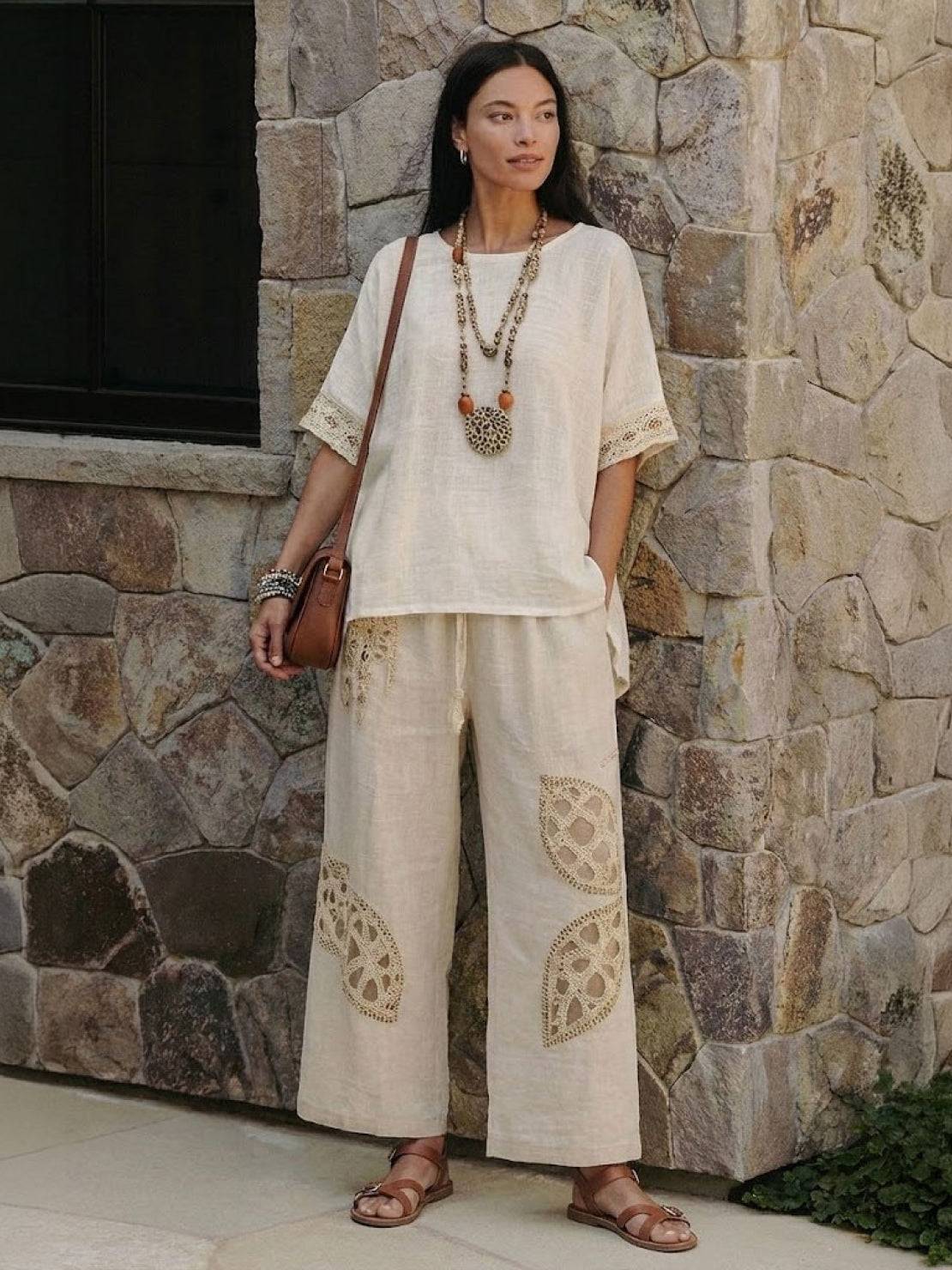 Paloma | Women's Casual Striped Wide-Leg Pants and Tee Two-Piece Set - Image 61