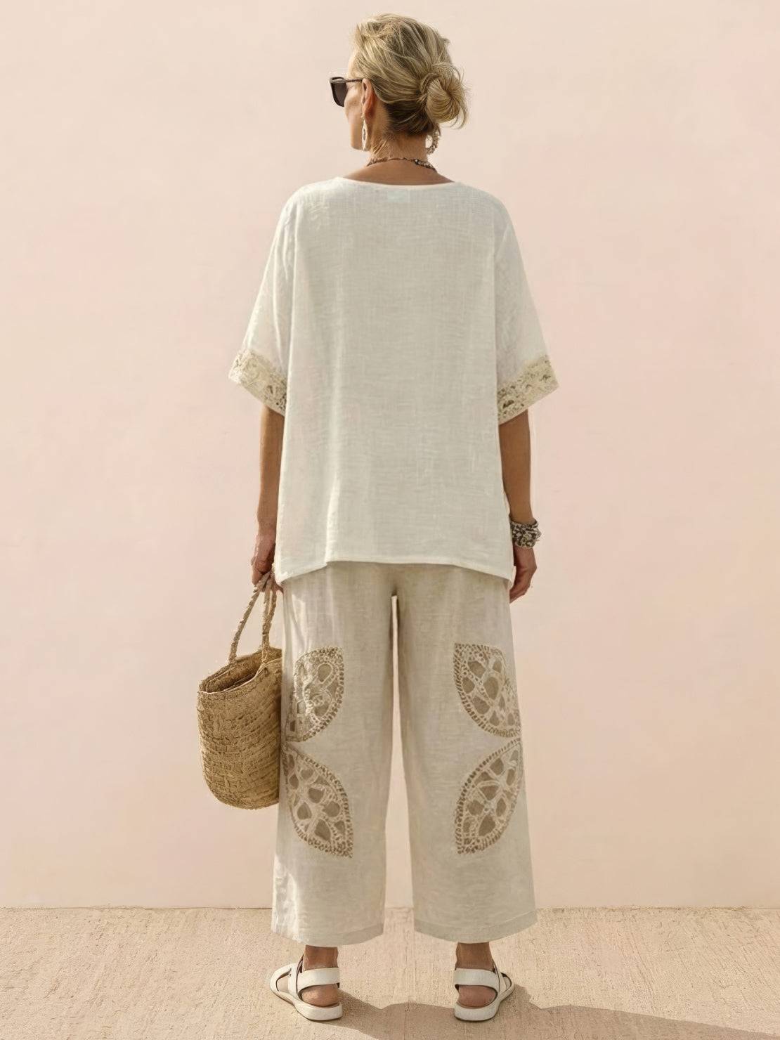 Paloma | Women's Casual Striped Wide-Leg Pants and Tee Two-Piece Set - Image 65