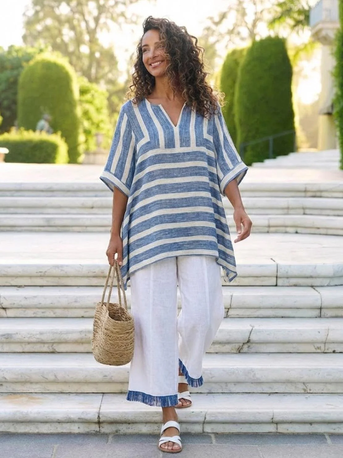 Paloma | Women's Casual Striped Wide-Leg Pants and Tee Two-Piece Set - Image 76