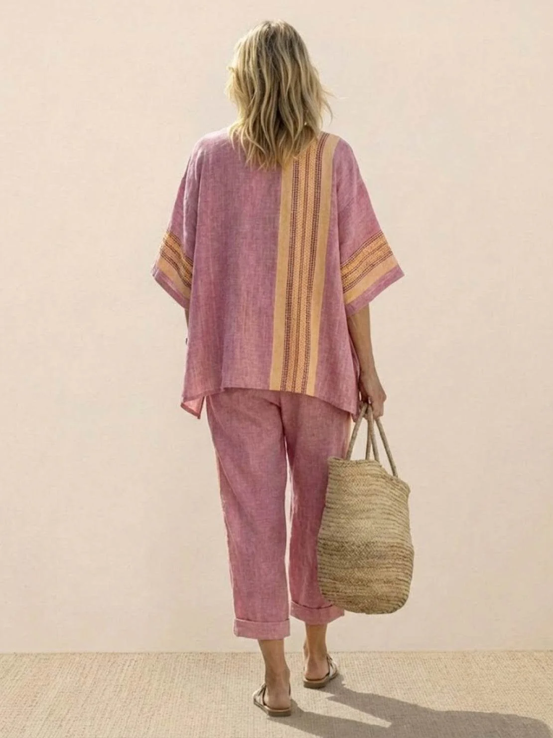 Paloma | Women's Casual Striped Wide-Leg Pants and Tee Two-Piece Set - Image 85