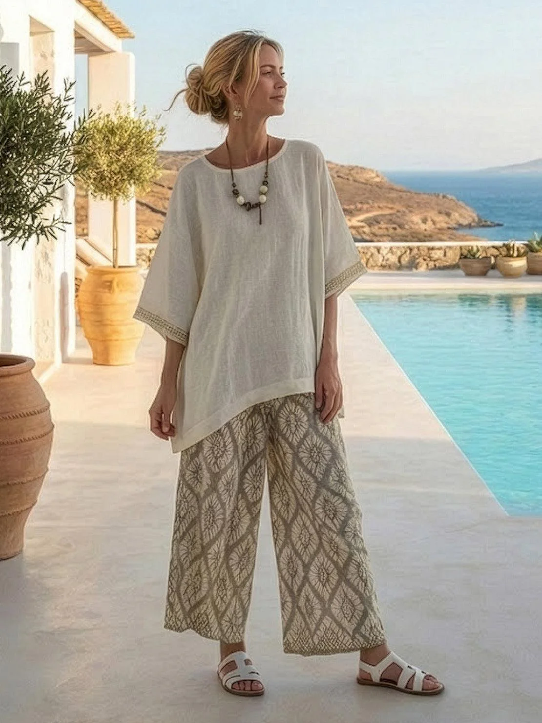 Paloma | Women's Casual Striped Wide-Leg Pants and Tee Two-Piece Set - Image 88